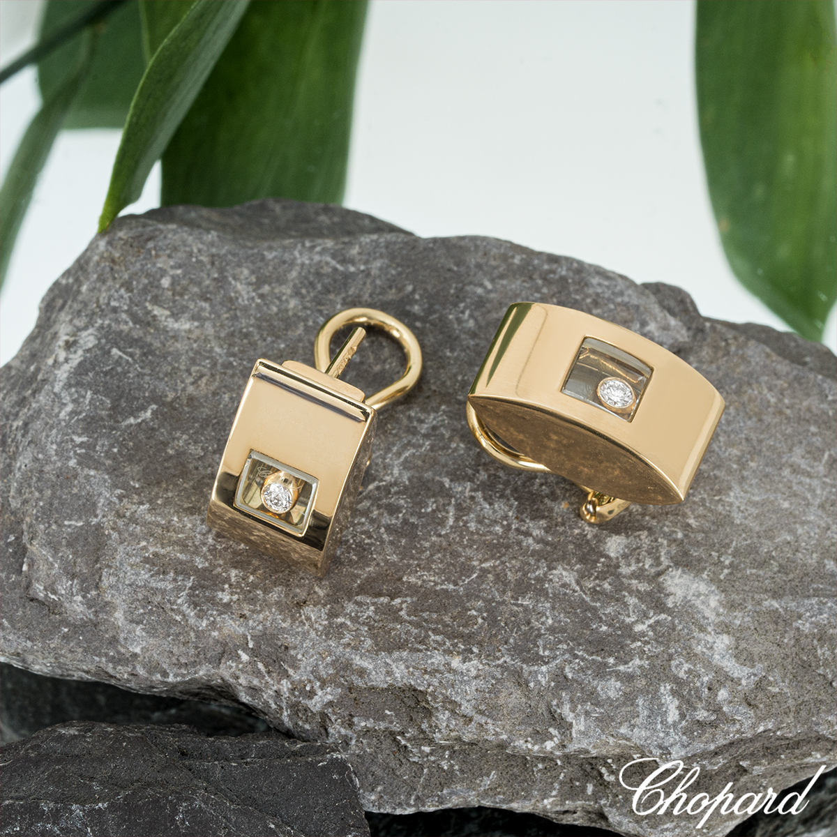 Chopard Yellow Gold Happy Diamonds Earrings 84/3335